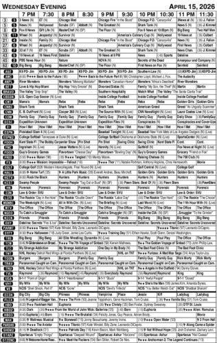 WEDNESDAY EVENING TV LISTINGS